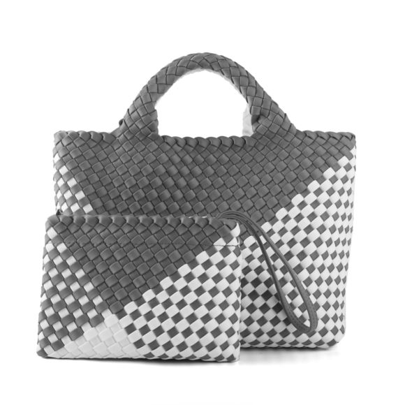Woven Neoprene Bag Tote Bag Summer Beach Travel Handbag And Purse UwU - Picture 1 of 6